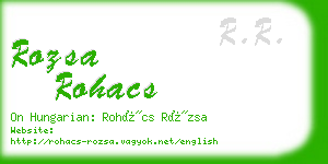 rozsa rohacs business card